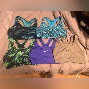 Lot of 5 size medium Nike sports bras